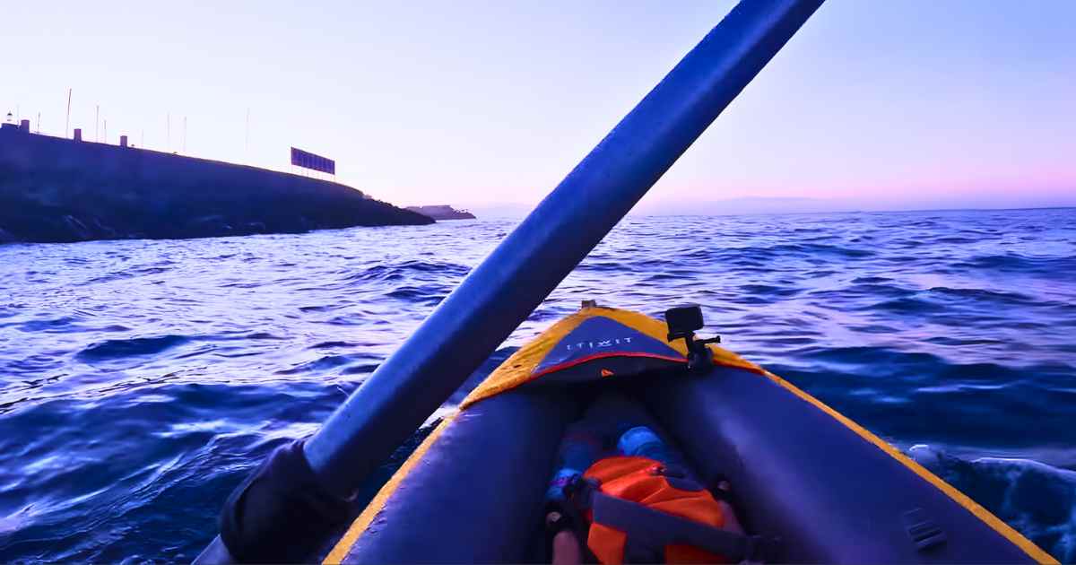 Inflatable Kayaking In Ocean Currents.