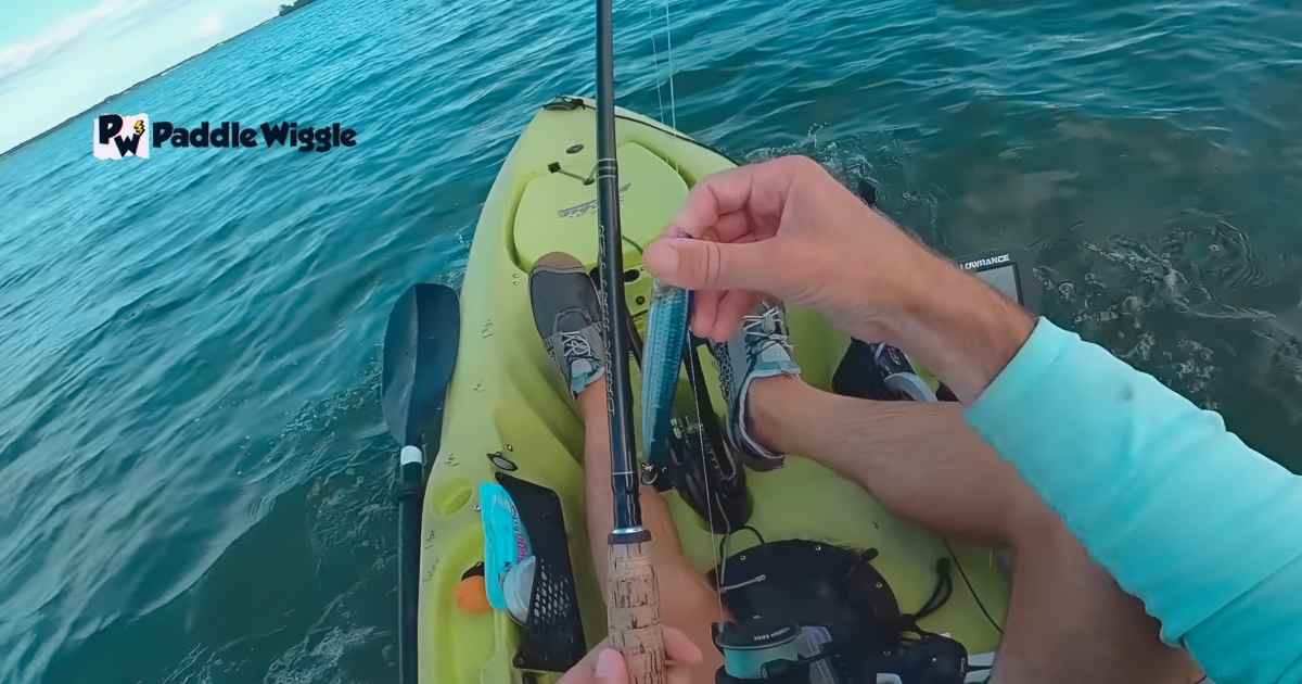 Showing how to choose the right lures for saltwater kayak fishing.