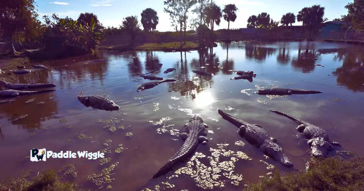 Alligators sun bathing for energy conservation.