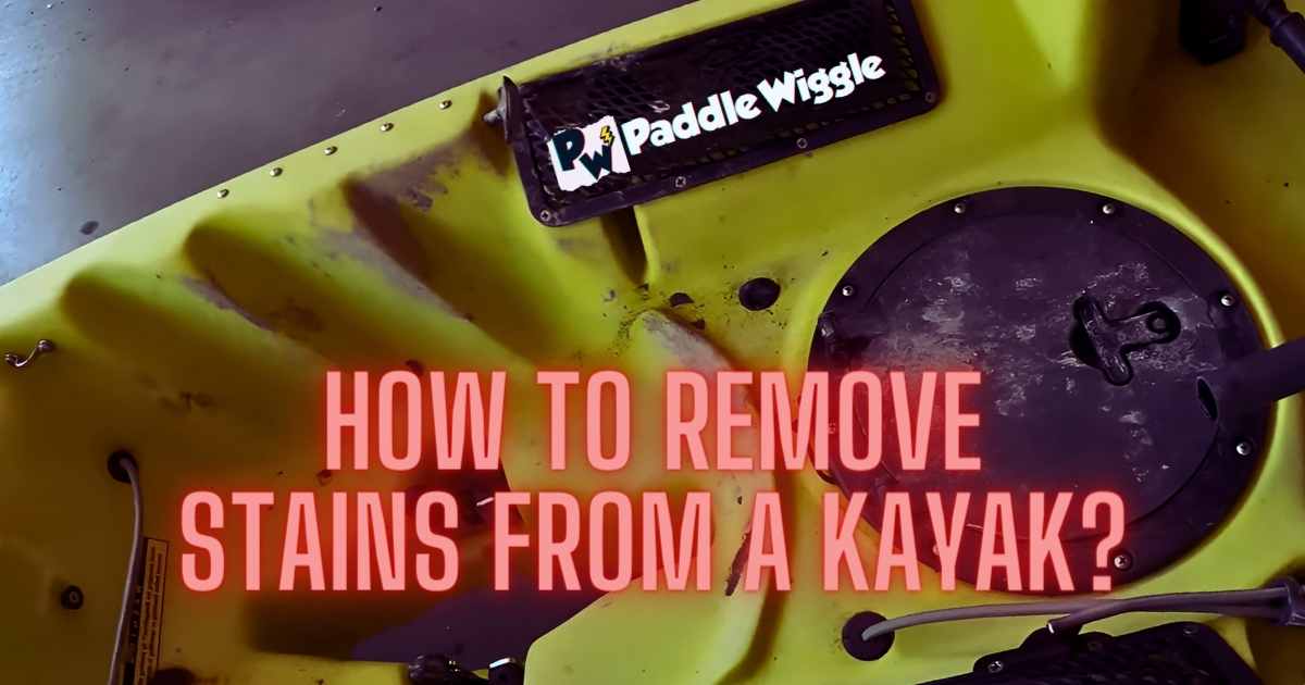 Discussing how to remove stains from a kayak.
