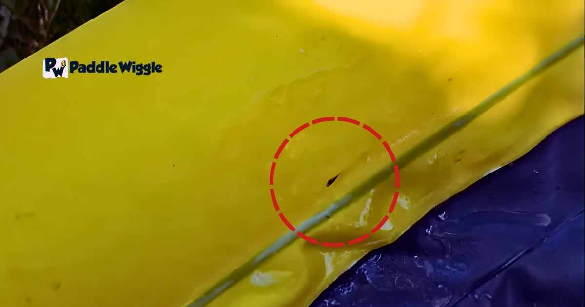 An inflatable kayak got punctured.